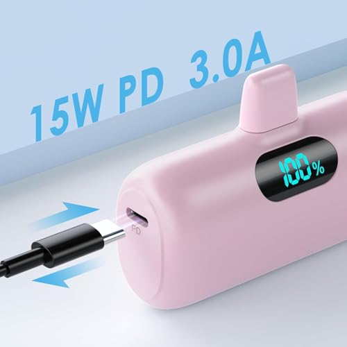 [2-Pack] Cargador portátil pequeño para iPhone 5000mAh PD carga rápida miniatura 6