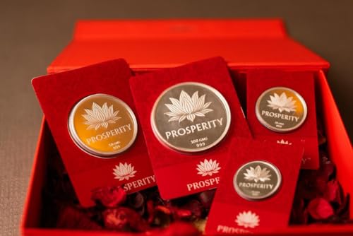 Image of PROSPERITY 10g Silver Coin 999 Pure BIS Hallmarked with Lotus Design | Certified Pure Silver Coin for Lakshmi Puja, Diwali, Wedding Gift, Festival Gifting & Auspicious Occasions