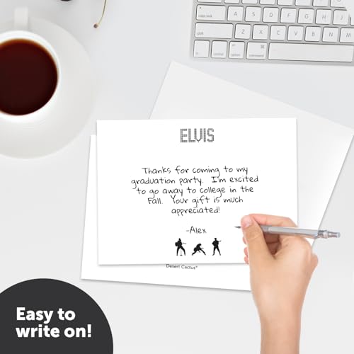 Image of Desert Cactus Elvis Presley 10 Pack Notecards Stationery Cardstock Includes Envelopes Memo Party Thank You (Notecard Design C)