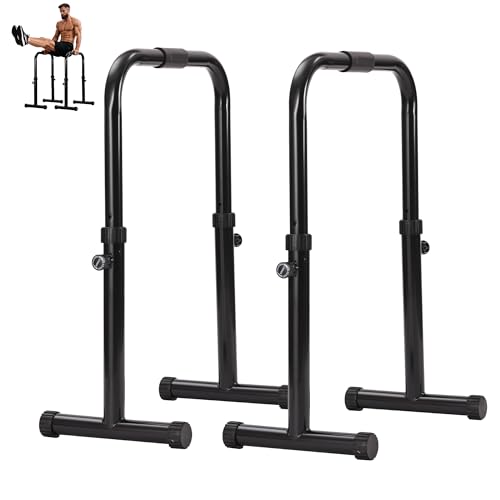Heavy Duty Adjustable Height & Portable Multifunction Dip Stand Fitness Bar With Safety Connector for Home Training dip Bar Station Body Press Bar Perfect for Dips Pull-Ups Push-Ups
