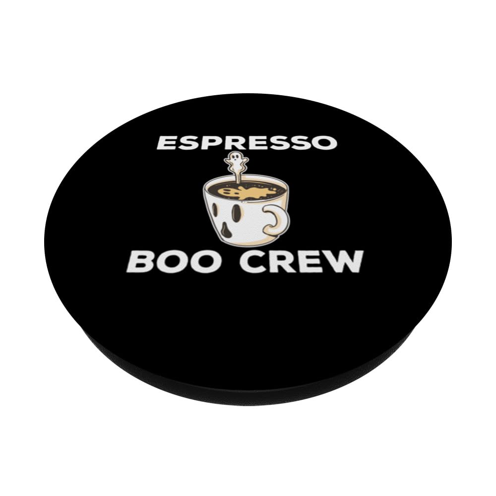 Scary Espresso Boo Crew Halloween Costume Caffe Latte Coffee PopSockets Swappable PopGrip, Black - Image 2