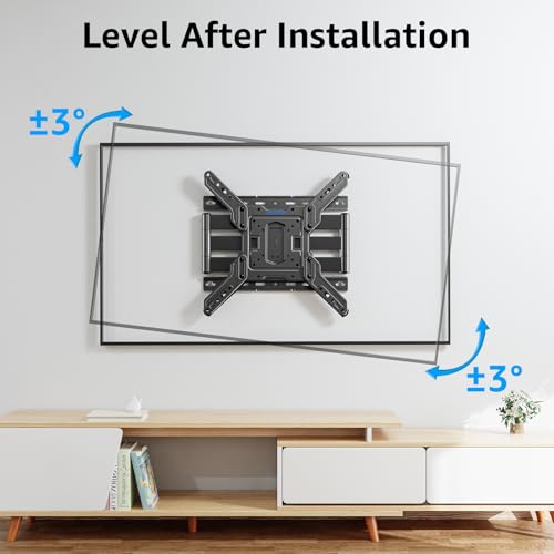 Image of MOUNTUP Ultra Slim Full Motion TV Wall Mount, 1.3 inch Thin Low Profile TV Bracket for 26-60 inch LED OLED QLED TVs,Smooth Swivel Tilt Extension,Max Vesa 400x400mm,Up to 88lbs,Fits Single 12 inch 16 inch Studs,MU0062