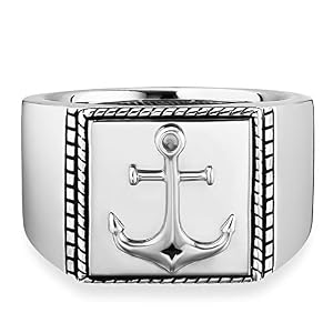Caï caï men Herren-Ring Anker 925 Silber rhodiniert schwarz lackiert C4236R/90/00/ Caï caï men Herren-Ring Anker 925 Silber rhodiniert schwarz lackiert C4236R/90/00/