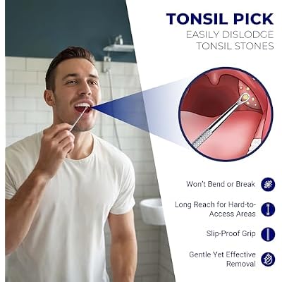 Oravix Tonsil Stone Remover Tool Pack of 2, Metal Tonsil Stone Removal Tool, 7 Surgical-Grade Stainless Steel Metal Pick with 10 Soft Silicone Tips, Fight Bad Breath, Safe & Easy