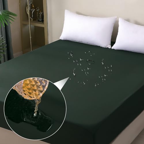 Waterproof Mattress Protector Twin, Fitted Sheet Style Breathable Mattress Cover with Deep Pocket Fits Up to 18'', Noiseless Bed Cover for Kids Adults, Machine Washable (Green, 39'' X 75'') - Image 8