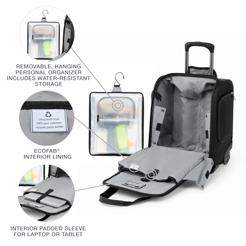 Travelpro Crew Classic Lightweight Softside Luggage, Rolling Underseat Carry on Bag, 14\" Laptop or Tablet Sleeve, Men and Women, 17-Inch, Titanium Grey
