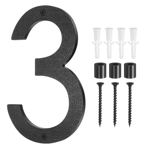 Numéros de maison flottants design noir 20,3 cm embellir entrée villa et porte de ferme moderne