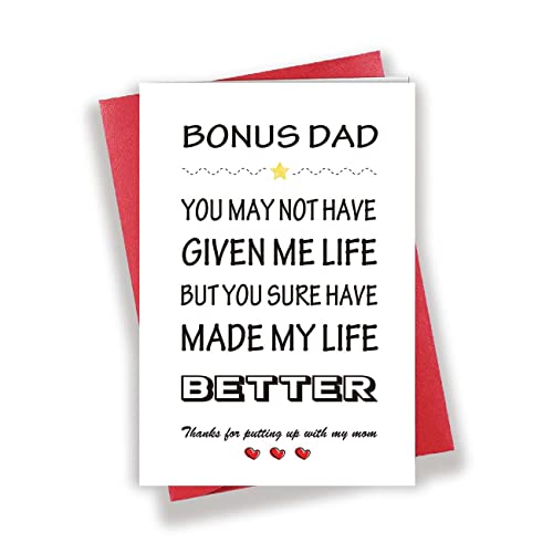 Lovely Bonus Dad Father’s Day Card, Thank You Card For Step Dad, Happy Father’s Day Greeting Card For Daddy #TOP4