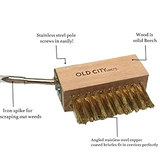 Moss Remover Deck Crevice Cleaning Tool- 2 Paver Brushes Tool for Weeding Between Pavers, Wire Brush with Weed Hook, Deck Cleaner, Crack Weeder, Patio Weed Remover Tool, Garden Weeding Tool (2)