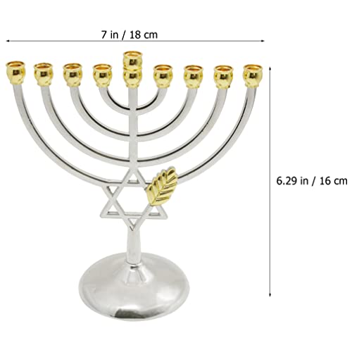 DECHOUS Castiçal vintage menorá 9 ramos suporte decorativo de metal Jerusalém castiçais de ano novo