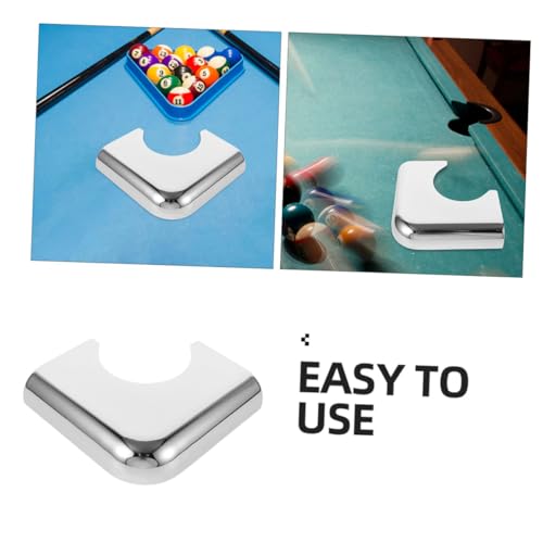 Capuchons d'angle de table de billard anti-choc fer argenté x2