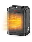 Space Heater, Small Space Heater for Indoor Use, 1500W/900W PTC Ceramic Space Heater with Thermostat, 3 Modes, Safety Quiet Heating, Multiple Protection, Portable Heater for Office Room Desk Use