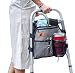 Side Walker(Double Sided) Attachments Bags with Cup Holder for Folding Walker by P&F | Hanging Pouch for Walkers | Adult Folding Walker Accessories for Seniors or Elderly (Gray)