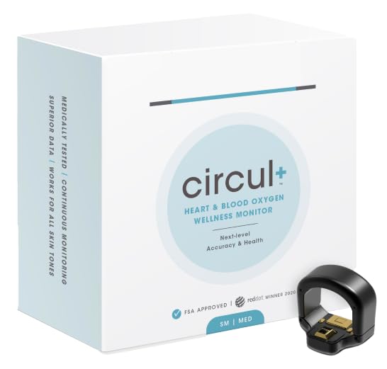 Circul Smart Ring - Sleep and Wireless Activity Tracker - Continuously Records Heart Rate Blood Oxygen Levels Temperature