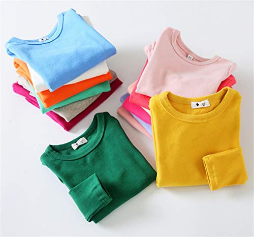 Niyage Toddler Soft Thick Crewneck Tee Tops Girls Comfort Basic Long Sleeve T-Shirt2