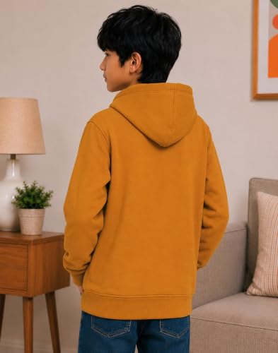 Image of ADBUCKS New Unisex Kids Boys & Girls Zip Hoodies Sweatshirt Made By Rich Cotton Full Sleeves Jacket (Mustard, 12-13 Years)