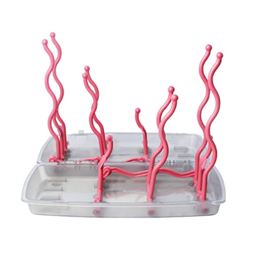 HEMOTON カップドレンラック掘削トレイカップ収納ラックティーカップホルダーの家のキッチンレッドの茶碗ホールダー