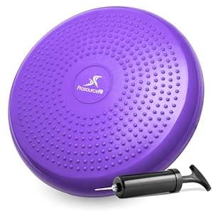ProsourceFit Core Balance Disc Trainer, 14” Diameter with Pump for Improving Posture, Fitness, Stability