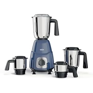 Milton Ascent Mixer Grinder, ISI Certified, Grindstone Blade Technology, 4 Jar, 800 W (22000 RPM), 5 yr motor warranty, 2 yr product warranty I Blue