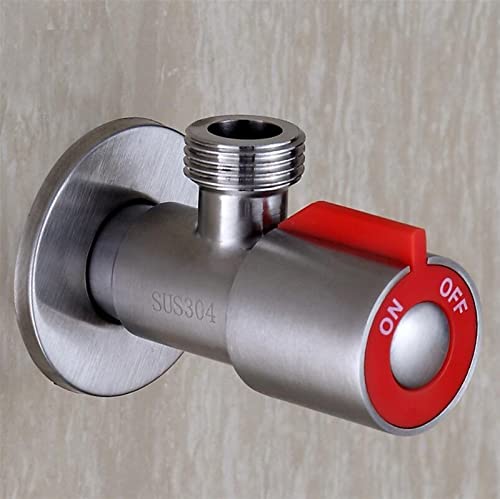 Vanne triangulaire d'eau froide G1/2 robinet d'arrêt d'angle en inox rouge - 2