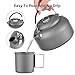 SOUUXIU 1.4L Camping Kettle with 450ml+250ml Cups Teapot Lightweight Outdoor Kettle for Boiling Water with Silicone Handle for Camping Hiking Backpacking