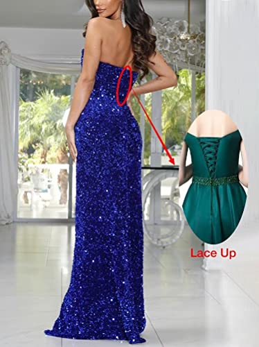 Sparkly Memriad Prom Dress Strapless Sweetheart Sexy Bodycon Formal Dress Slit Party Cocktail Maxi Long Dress for Women2