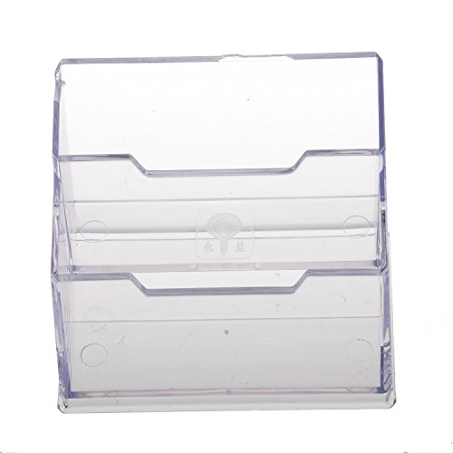 Office Business Card Holder Desktop Display Stand 2-Compartment