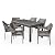 Great Deal Furniture GDFStudio Outdoor 7 Piece Wood and Wicker Expandable Dining Set, Dark Gray and Gray