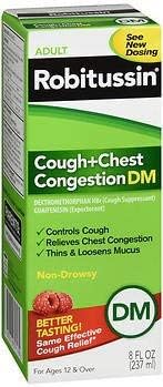 Robitussin Adult Cough + Chest Congestion DM Liquid - 8 Oz (Pack of 2)