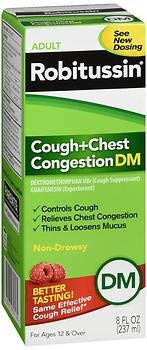 Robitussin Adult Cough + Chest Congestion DM Liquid - 8 Oz (Pack of 2)