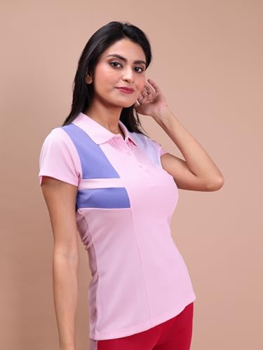 Image of Rupa Colors Womens PLAYSURE Dry FIT Activewear Polo T-Shirt | 100% Polyester Fabric | Stretchable | Reflective Logo | Trendy Design | Regular Fit