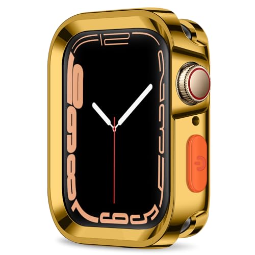 Coque Apple Watch antichoc plaqué or pour sport et bureau iWatch 45mm 44mm