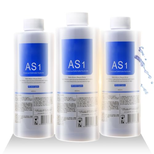 Nielies AS1 Hydro facial Serum 3 x 400ml Skin Aqua Peeling Solution for Hydro Facial Solution Hydrogen Oxygen Facial Machine Hydrodermabrasion & Microdermabrasion Machine (400ml X 3 AS 1)