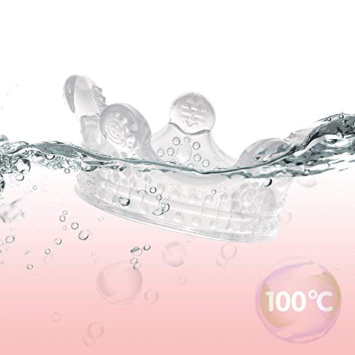 Haakaa Crown Teether - Super Soft Silicone Teething Toys | Freezer Safe Soothing Teethers For 0M+Babies,Toddlers,Easy Grip,Soothe Sore Gums,Bpa Free Newborn Gifts -Transparent #TOP6