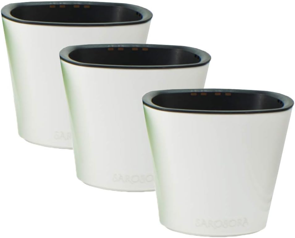 4" Self Watering African Violet Planter Pots Indoor Window Sill Box Garden Perfect for Potting Smaller House Plants Herbs Succulents or Start Seedlings/Set of 3 (White3)