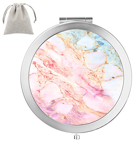 Dynippy Compact Mirror Round Makeup Mirror Folding Mini Pocket Mirror Portable Hand Mirror