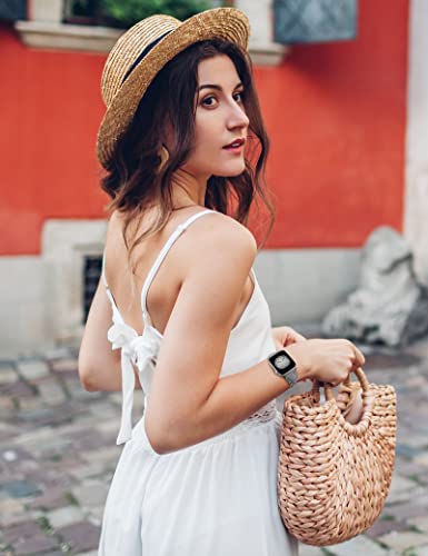Image of Minyee Compatible with Apple Watch Band Braided 41mm 40mm 38mm 42mm 44mm 45mm 46mm 49mm Women,Solo Loop Stretchy Slim Elastic Woven Cute Bracelet Strap for iWatch Series 10 9 Ultra SE 8 7 6 5 4 3 2 1