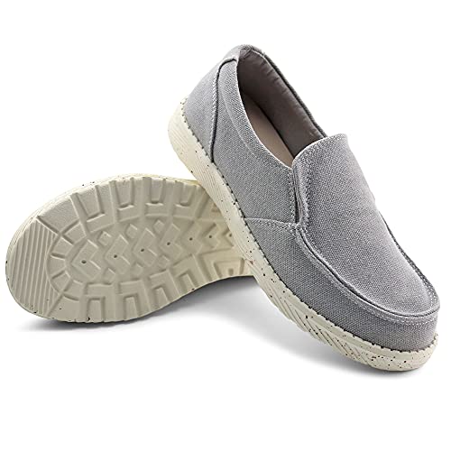 Firelli Womens Casual Slip-On Canvas Loafer Walking Flat Shoes (7,Grey) #TOP3