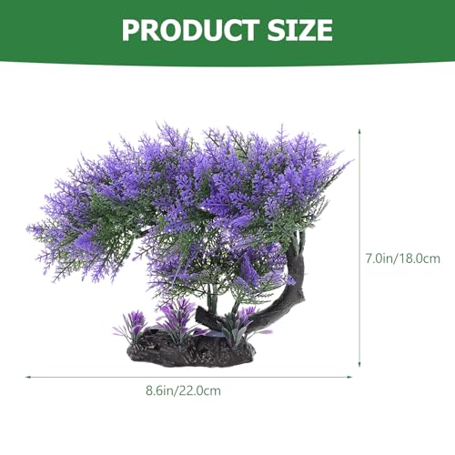 Image of Ipetboom 1PC Aquarium Plants Fish Tank Decoration Artificial Fish Tank Decorations for Household and Office Aquarium Simulation Fish Tank Accessories Aquarium Ornament Fake Purple Bonsai