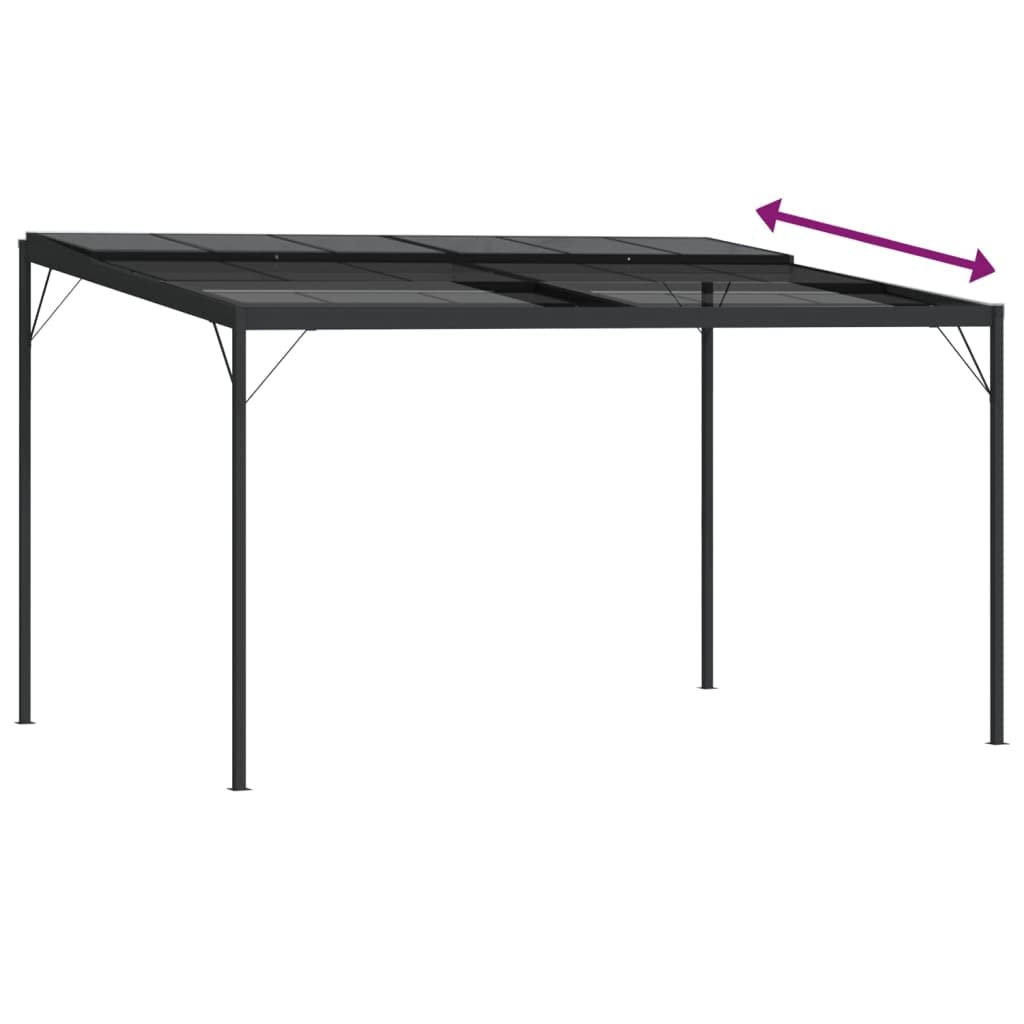 Pawilon ogrodowy, antracyt, 4 x 3 x 2,5 m, aluminium i stal, ze stabilnym dachem, na taras, balkon i imprezę w ogrodzie, idealny na grillowanie, wesele, festiwal i wydarzenie