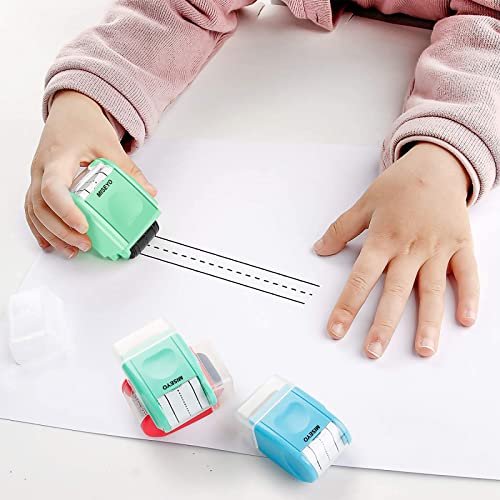 Image of Miseyo Self-Inking Dashed Handwriting Lines Practice Roller Stamp for Kids
