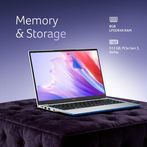 Image of Acer Aspire One, Intel Core Celeron N4500, 8GB LPDDR4 RAM / 512GB SSD, 14.0 inch /35.56cm WXGA Display, Intel UHD Graphics, Win 11 Home, Pure Silver, 1.3 Kg, A114-45, Thin and Light Laptop