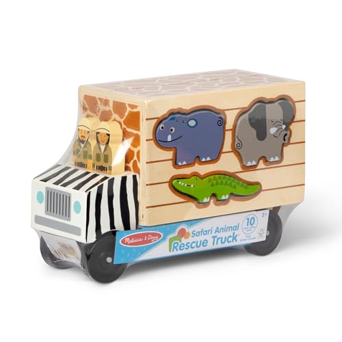 Image of Melissa & Doug Animal Rescue Shape-Sorting Truck - Wooden Toy with 7 Animals and 2 Play Figures (Pack of 6)