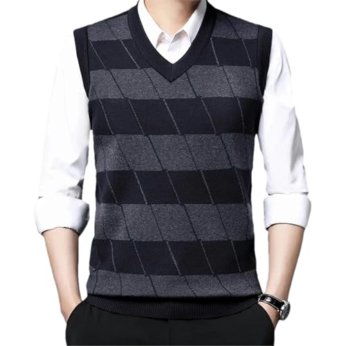 Men's Thickened knitted vest Casual Sweater Tank Top Autumn and Winter Warm Men's Vest