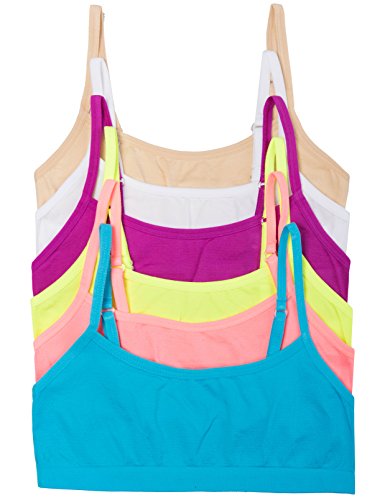 Caramel Cantina 6 Pack Big Girls Seamless Training Bras (Medium, 6PK Brights)