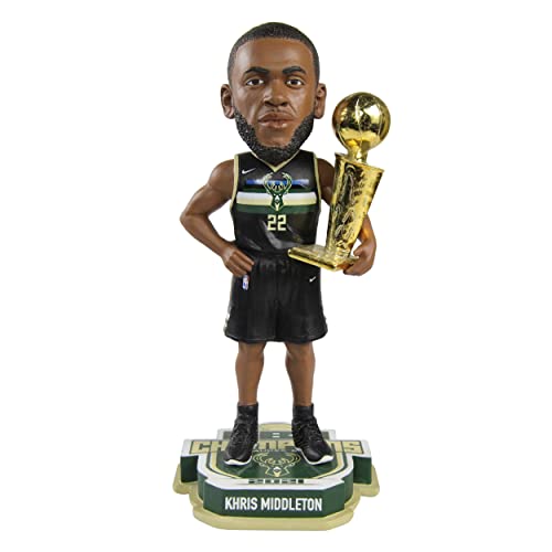 Khris Middleton Milwaukee Bucks 2021 NBA Champions Black Jersey Bobblehead NBA