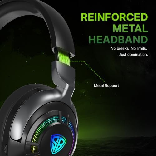 Image of SpinBot Ranger HX700 Tri-Mode Wireless Headphones with ANC & RGB | 20ms Low Latency 2.4GHz + Bluetooth 6.0 & AUX, Detachable Mic, 50mm Drivers, Gaming & Work Headset for PC & Mobile