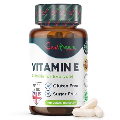Best Immune International Natürliches Vitamin E 500 IE 100 Vegane Kapseln