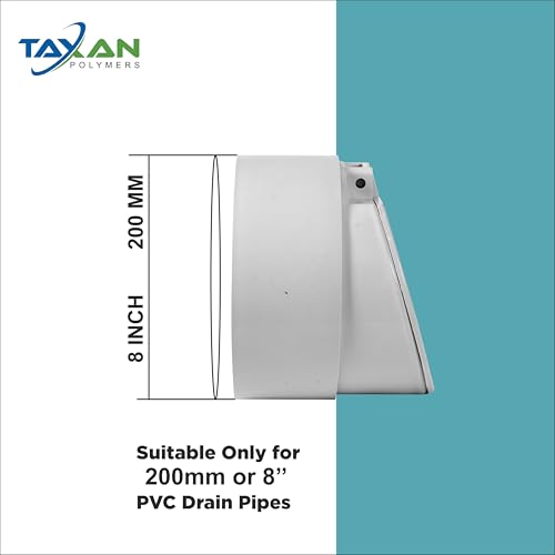 Image of TAXAN 8 INCH (200 MM) PVC Non-Return Backflow Valve Anti-Rat, Anti-Snake & Insect Proof Drain Stopper Heavy Duty Sewage Trap with Strainer for Bathroom & Outdoor Pipes