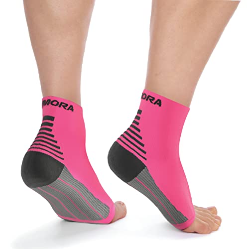 Plantar Fasciitis Socks Foot Compression Sock Sleeves for Women and Men (One Pair) (Pink) [M] (Medium: 21-25cm Arch Circumference) - Relieves Pain - Supports Heel, Arch & Ankle